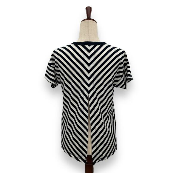 Rag & Bone Blue striped tee XS open back Crewneck navy nautical coastal top - Picture 9 of 15